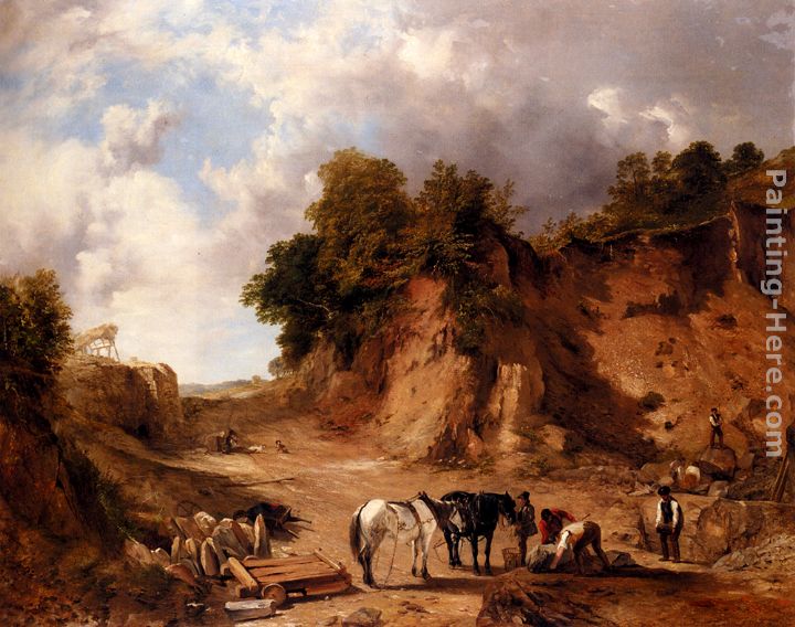 A Stone Quarry painting - Frederick Richard Lee R.A A Stone Quarry art painting
